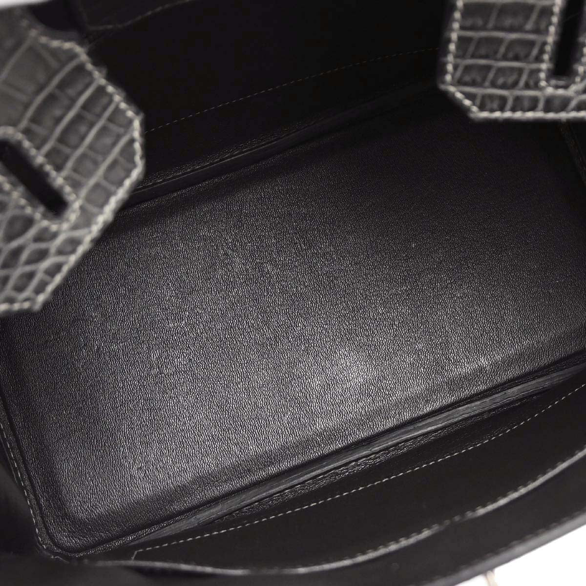 Hermes * Graphite Matt Niloticus Birkin 30 Handbag