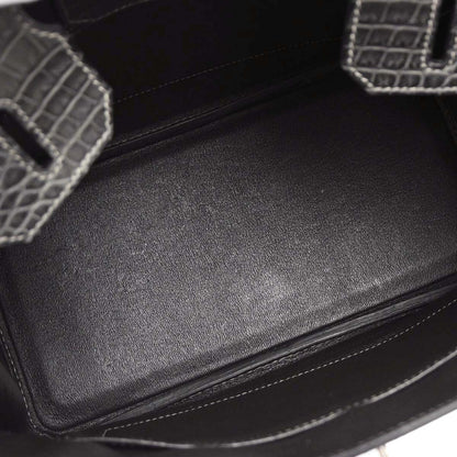 Hermes * Graphite Matt Niloticus Birkin 30 Handbag