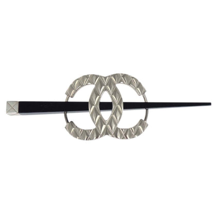 Chanel CC Hairpin Silver Black B15K