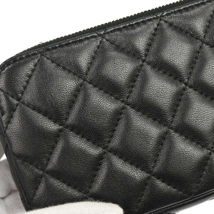 Chanel Black Lambskin Double Zip Chain WOC Shoulder Bag