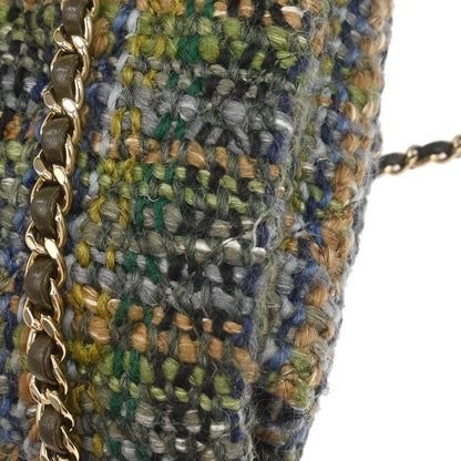 Chanel 2018-2019 Green Tweed Coco Handle 2way Shoulder Handbag
