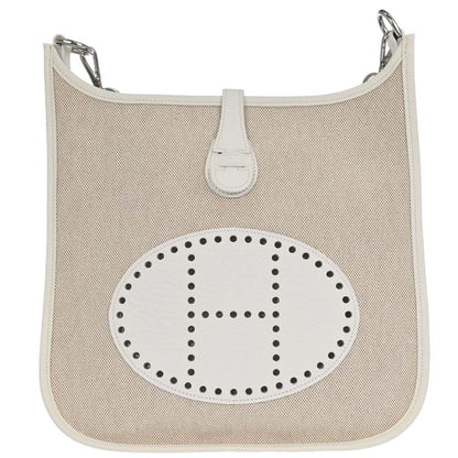 Hermes White Taurillon Clemence Evelyne 1 29 PM Shoulder Bag