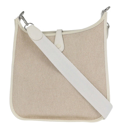 Hermes White Taurillon Clemence Evelyne 1 29 PM Shoulder Bag