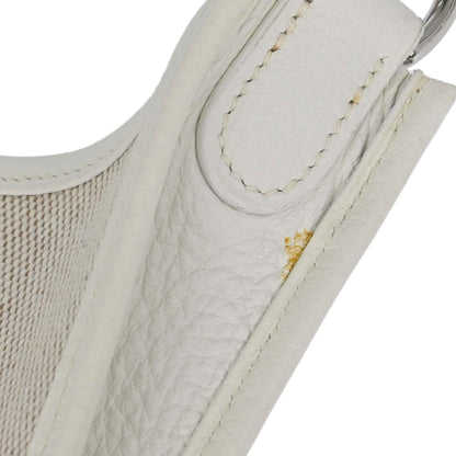 Hermes White Taurillon Clemence Evelyne 1 29 PM Shoulder Bag