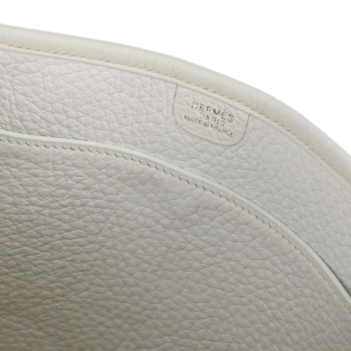 Hermes White Taurillon Clemence Evelyne 1 29 PM Shoulder Bag