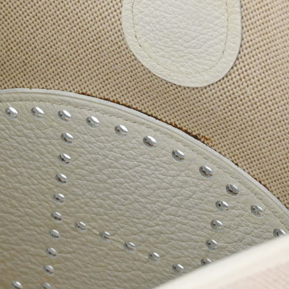 Hermes White Taurillon Clemence Evelyne 1 29 PM Shoulder Bag