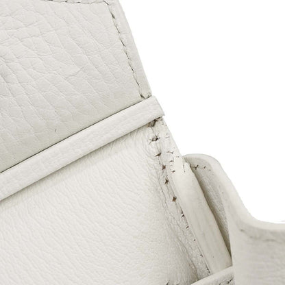 Hermes White Taurillon Clemence Birkin 30 Handbag