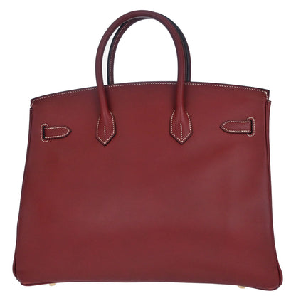 Hermes Rouge H Chamonix Birkin 35 Handbag