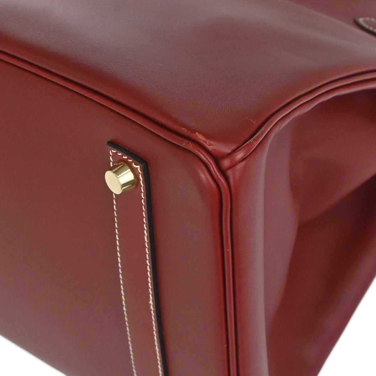 Hermes Rouge H Chamonix Birkin 35 Handbag