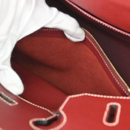 Hermes Rouge H Chamonix Birkin 35 Handbag