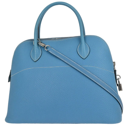 Hermes Blue Jean Taurillon Clemence Bolide 31 2way Shoulder Handbag