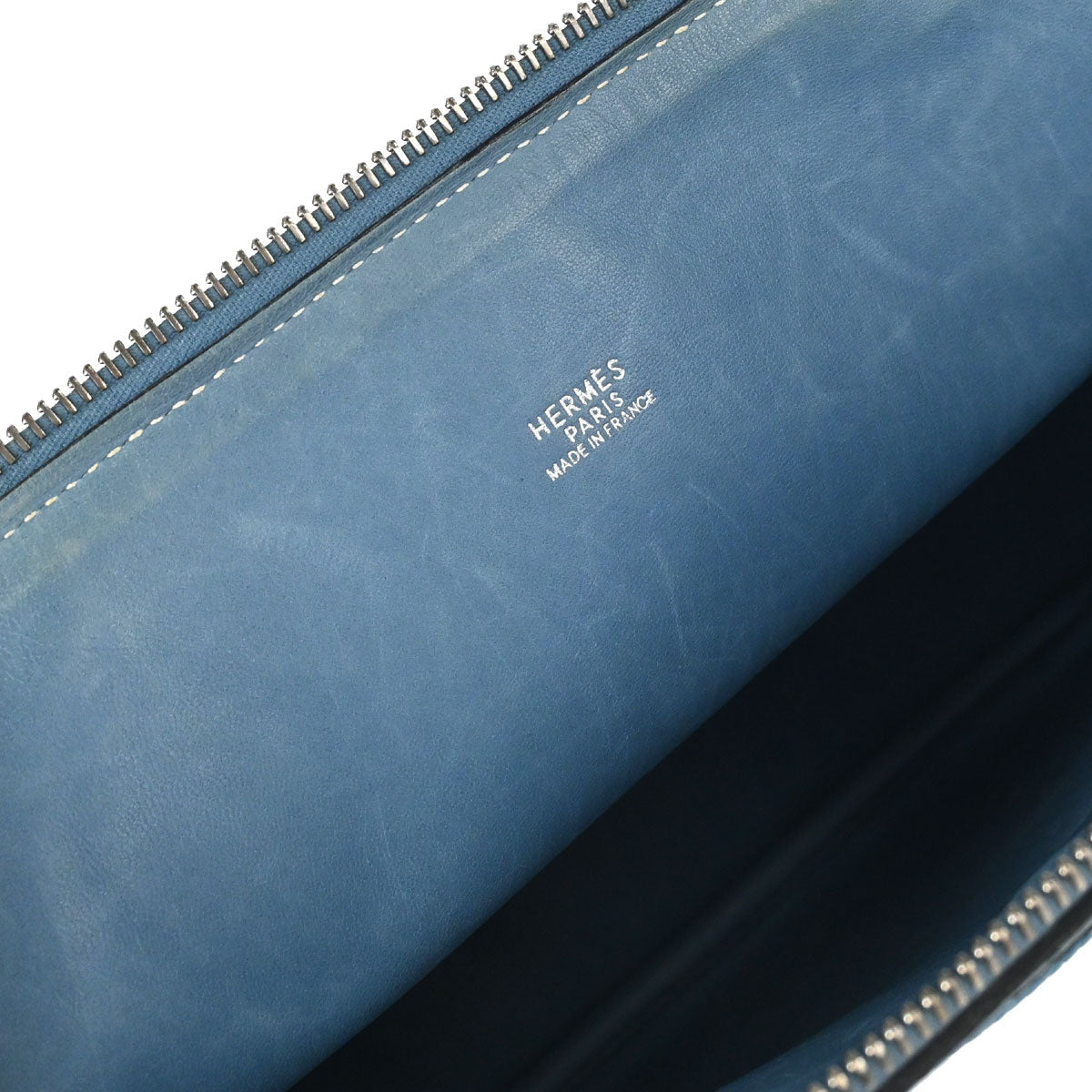 Hermes Blue Jean Taurillon Clemence Bolide 31 2way Shoulder Handbag