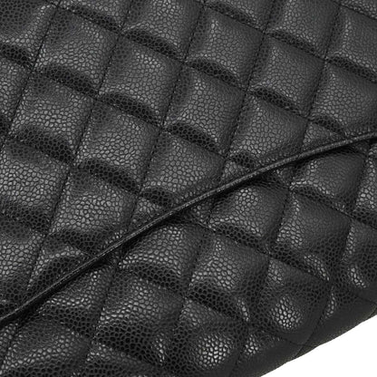Chanel Black Caviar Skin Maxi Classic Double Flap Shoulder Bag