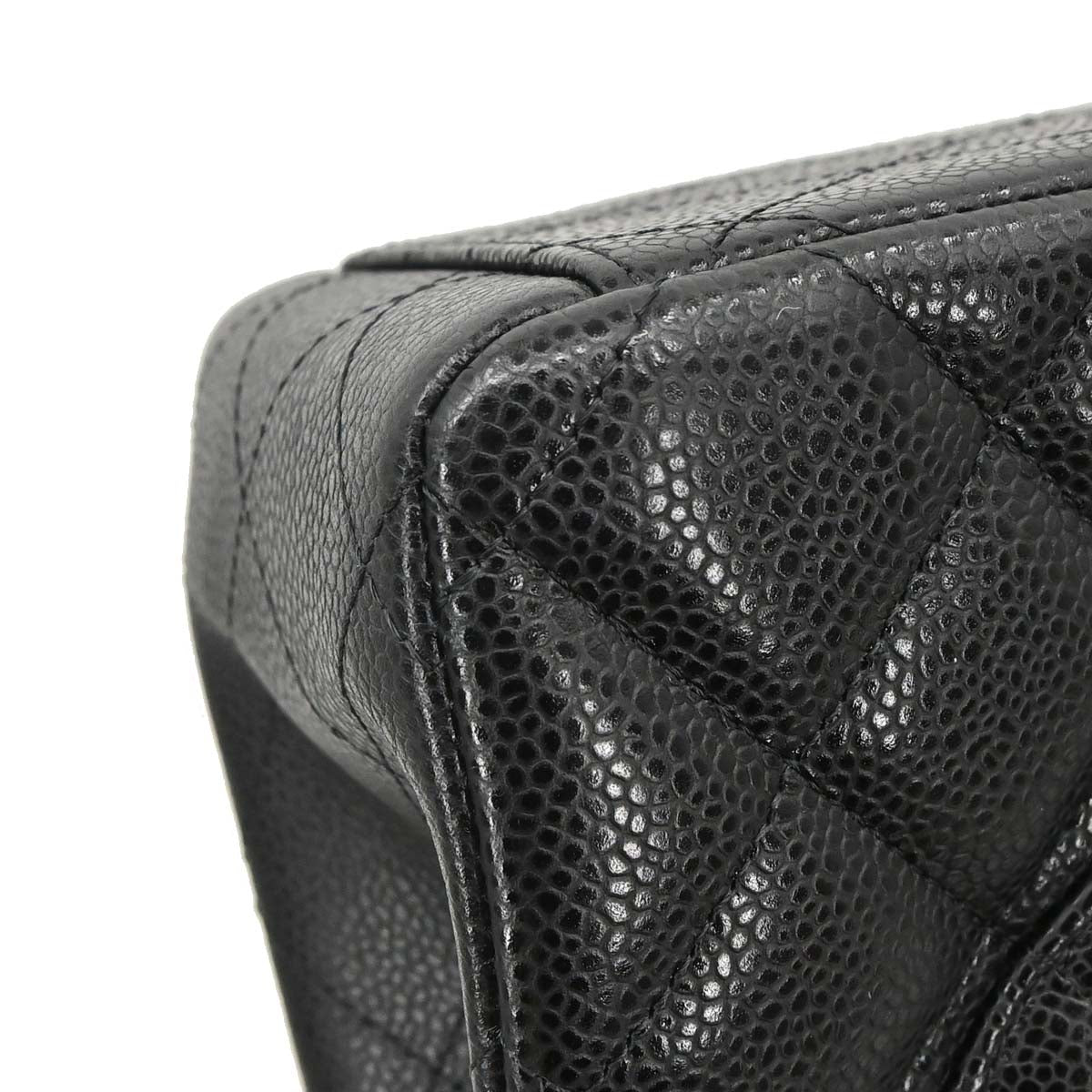 Chanel Black Caviar Skin Maxi Classic Double Flap Shoulder Bag