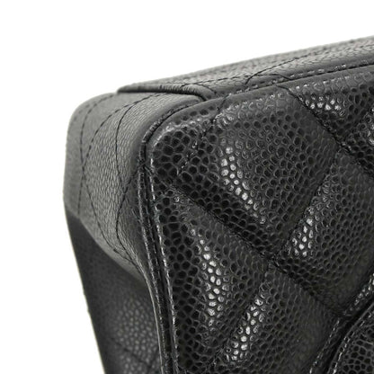 Chanel Black Caviar Skin Maxi Classic Double Flap Shoulder Bag