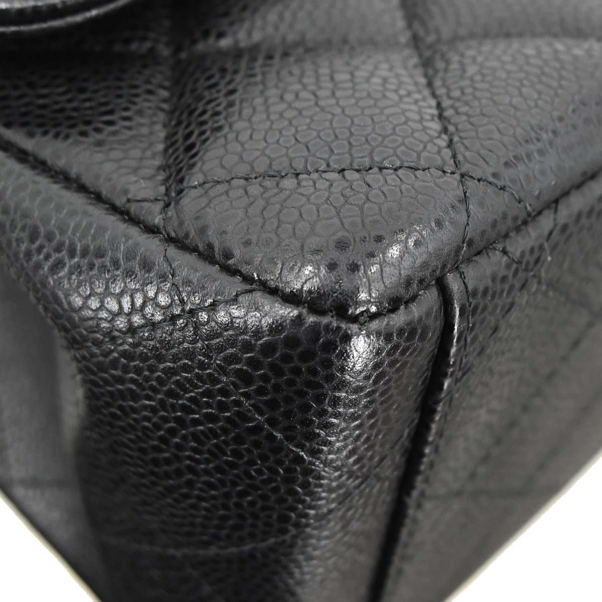 Chanel Black Caviar Skin Maxi Classic Double Flap Shoulder Bag