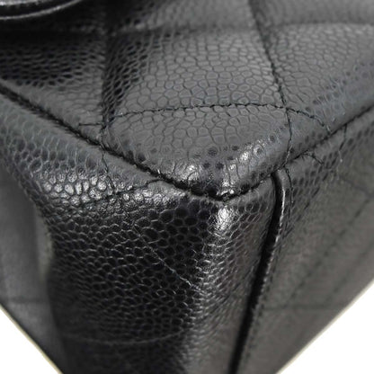 Chanel Black Caviar Skin Maxi Classic Double Flap Shoulder Bag