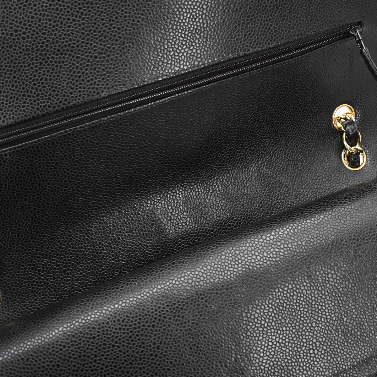 Chanel Black Caviar Skin Maxi Classic Double Flap Shoulder Bag