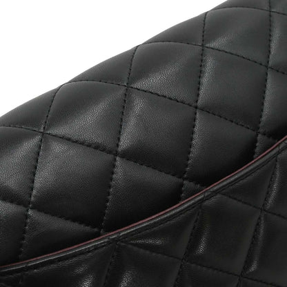 Chanel Black Lambskin Jumbo Classic Double Flap Shoulder Bag