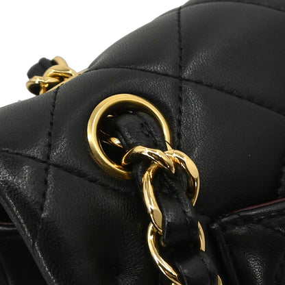 Chanel Black Lambskin Jumbo Classic Double Flap Shoulder Bag