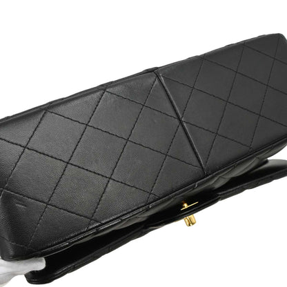Chanel Black Lambskin Jumbo Classic Double Flap Shoulder Bag