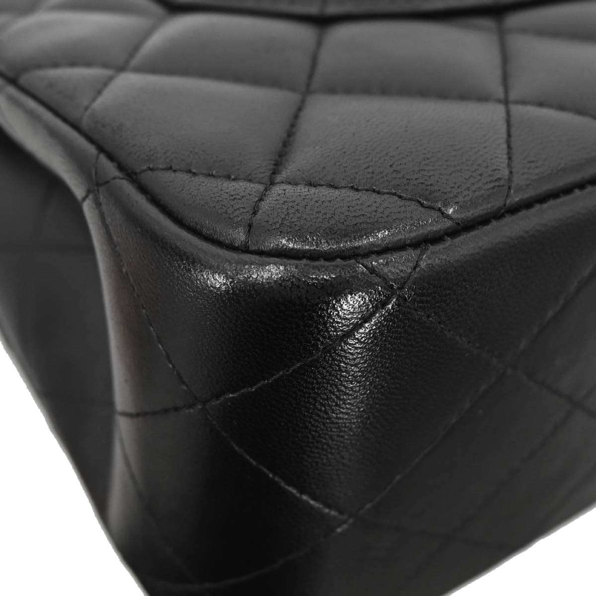 Chanel Black Lambskin Jumbo Classic Double Flap Shoulder Bag