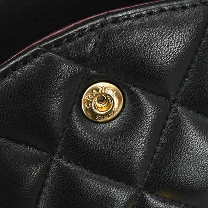 Chanel Black Lambskin Jumbo Classic Double Flap Shoulder Bag