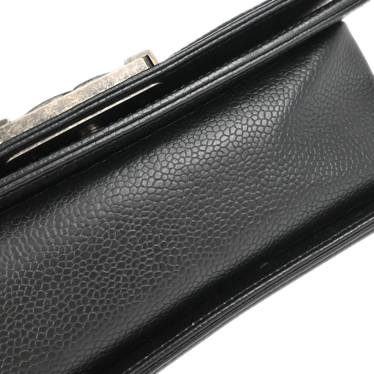 Boy Chanel Black Caviar Skin Chevron Small Chain Shoulder Bag