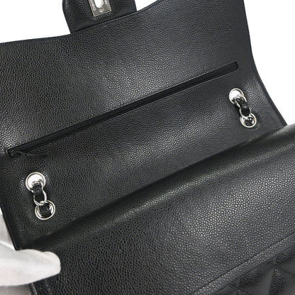 Chanel Black Caviar Skin Jumbo Classic Double Flap Shoulder Bag