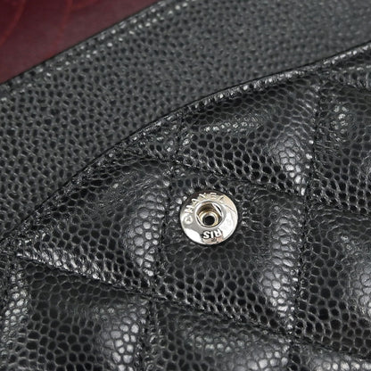 Chanel Black Caviar Skin Jumbo Classic Double Flap Shoulder Bag