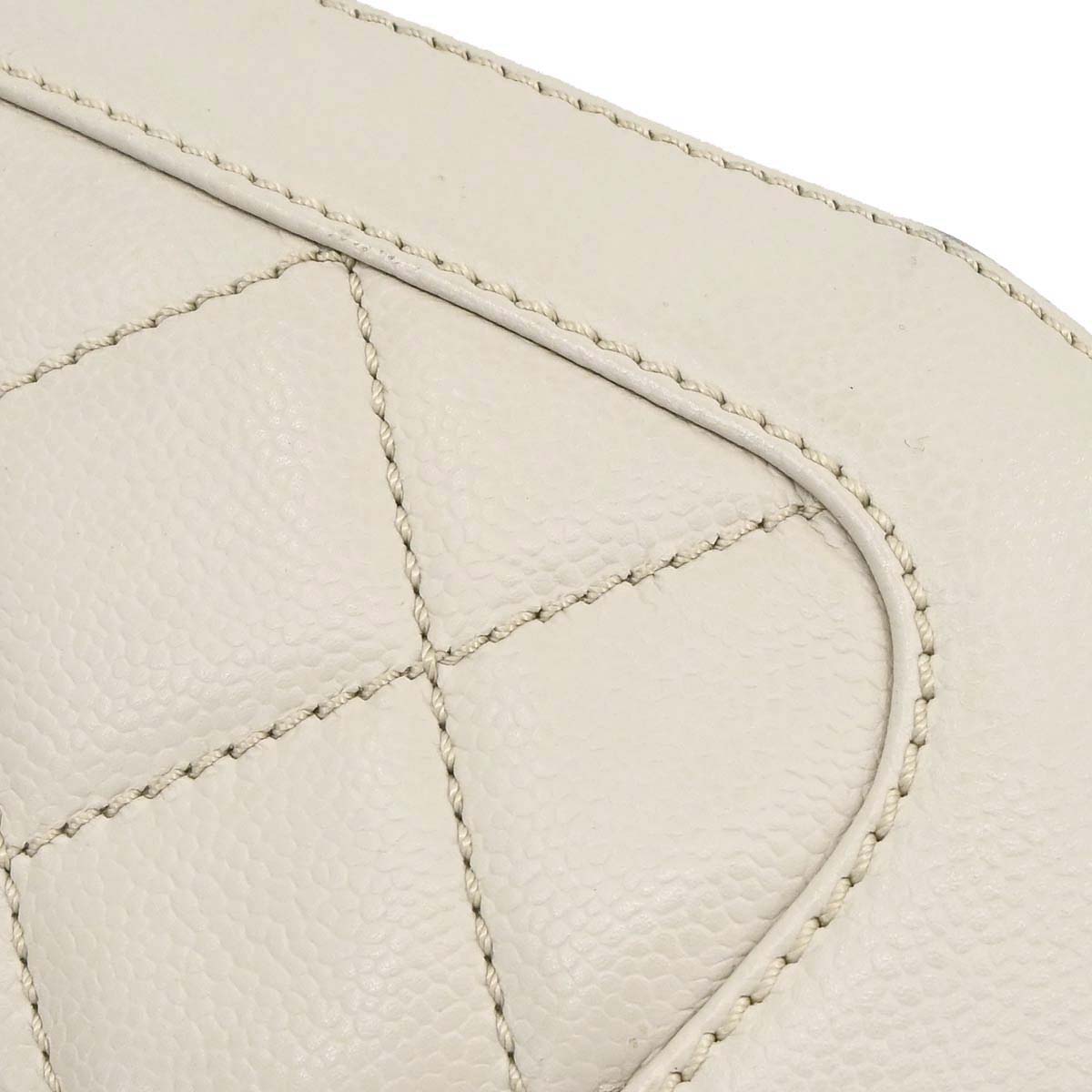 Chanel Ivory Caviar Skin Mademoiselle Lock Handbag