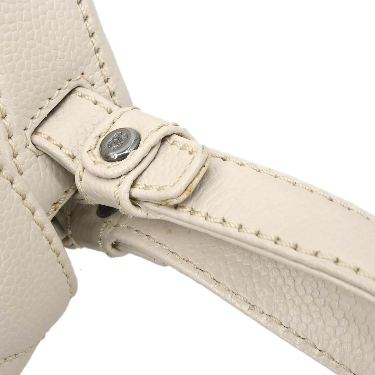 Chanel Ivory Caviar Skin Mademoiselle Lock Handbag