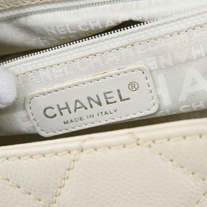 Chanel Ivory Caviar Skin Mademoiselle Lock Handbag