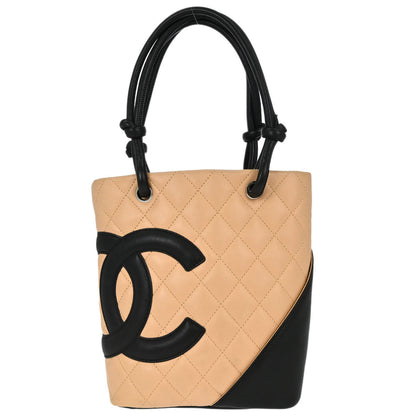 Chanel 2004-2005 Beige Calfskin Cambon Ligne Tote Handbag
