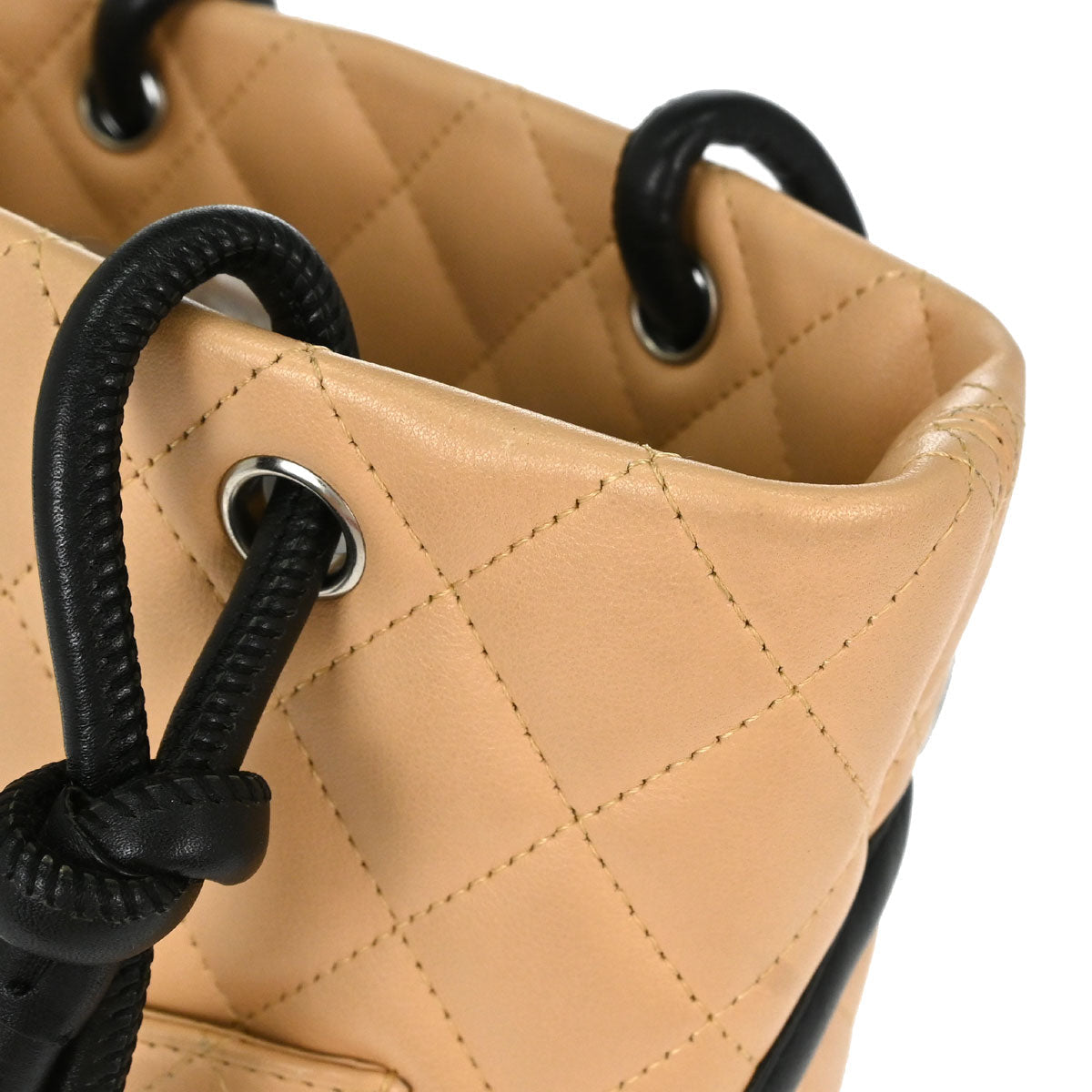 Chanel 2004-2005 Beige Calfskin Cambon Ligne Tote Handbag