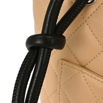 Chanel 2004-2005 Beige Calfskin Cambon Ligne Tote Handbag