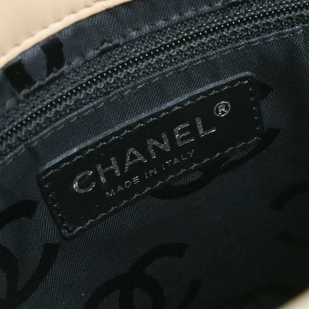 Chanel 2004-2005 Beige Calfskin Cambon Ligne Tote Handbag