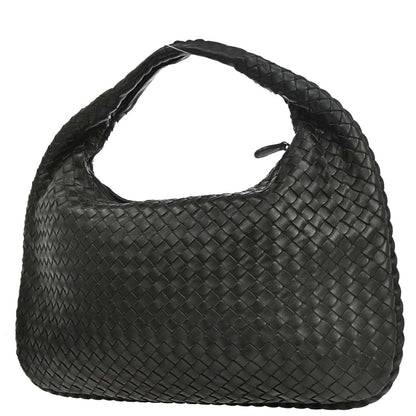 Bottega Veneta Black Lambskin Intrecciato Hobo Handbag