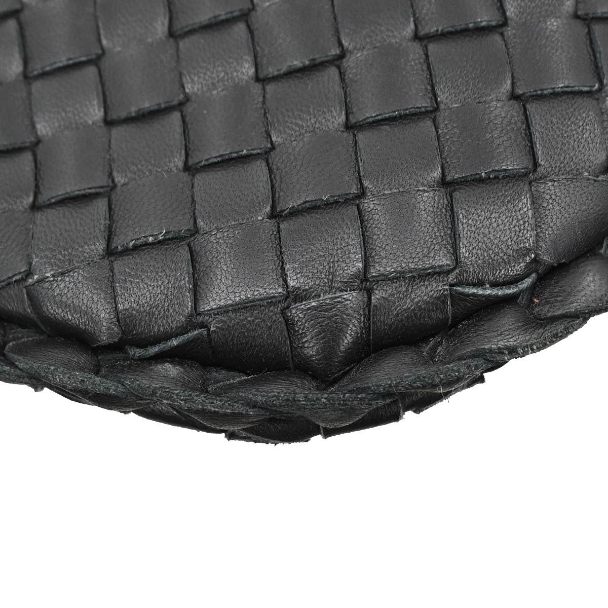 Bottega Veneta Black Lambskin Intrecciato Hobo Handbag