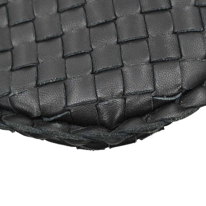 Bottega Veneta Black Lambskin Intrecciato Hobo Handbag