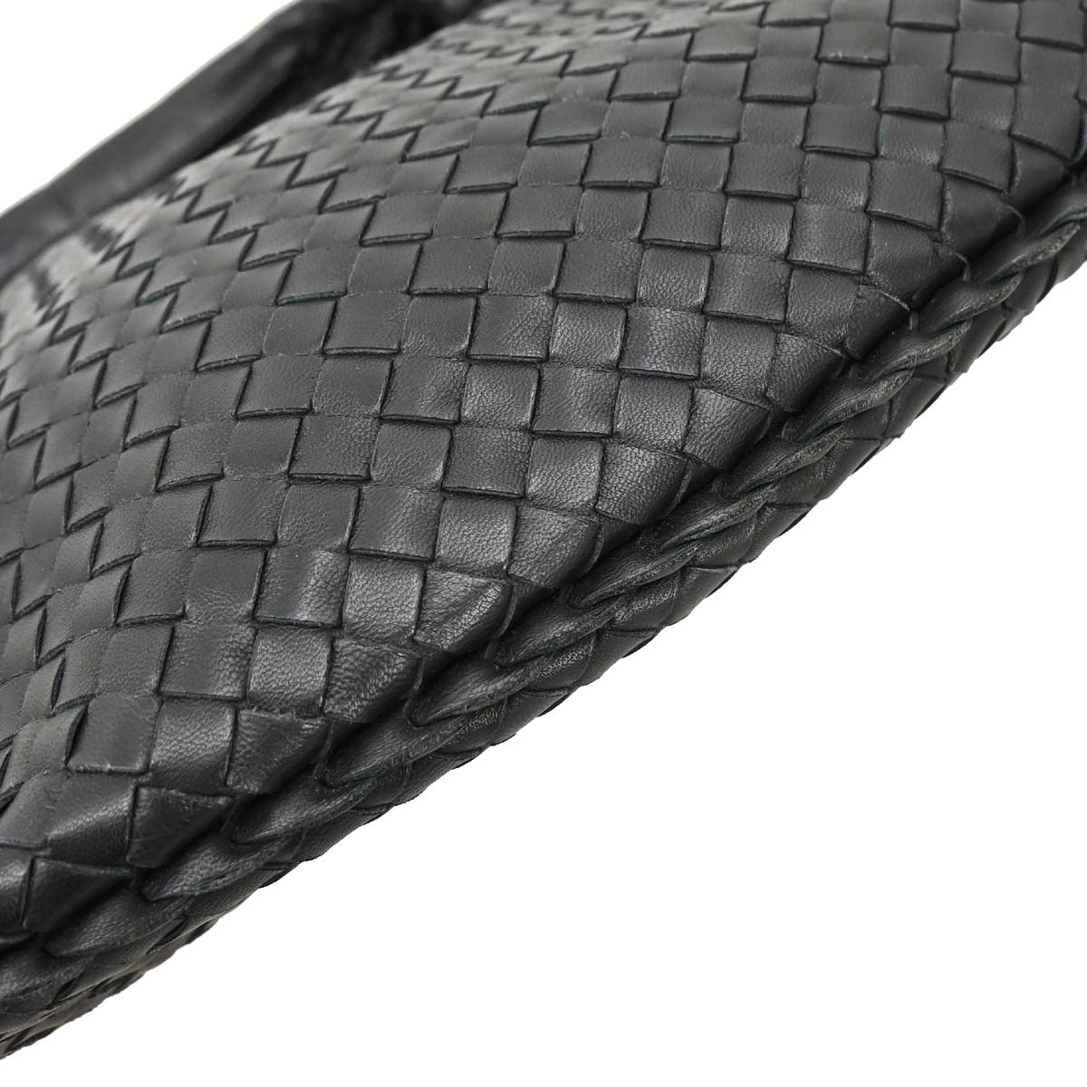 Bottega Veneta Black Lambskin Intrecciato Hobo Handbag