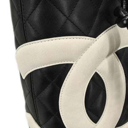 Chanel 2003-2004 Black Calfskin Cambon Ligne Tote Handbag