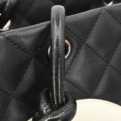 Chanel 2003-2004 Black Calfskin Cambon Ligne Tote Handbag