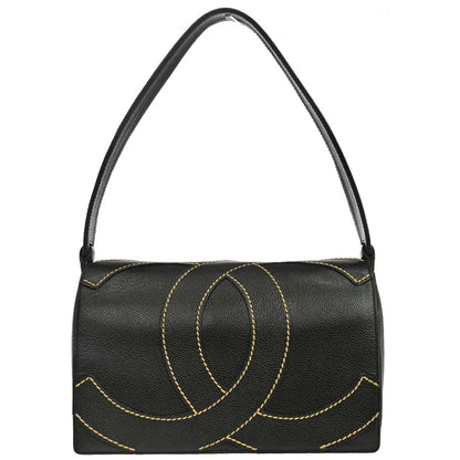 Chanel 2005-2006 Black Caviar Skin Wild Stitch Handbag