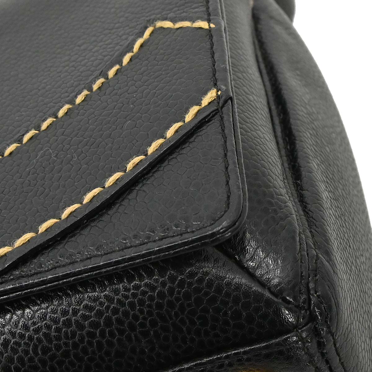 Chanel 2005-2006 Black Caviar Skin Wild Stitch Handbag