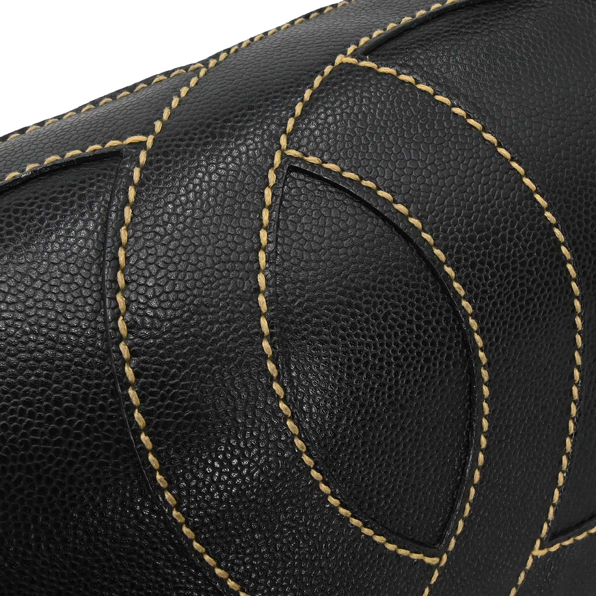Chanel 2005-2006 Black Caviar Skin Wild Stitch Handbag