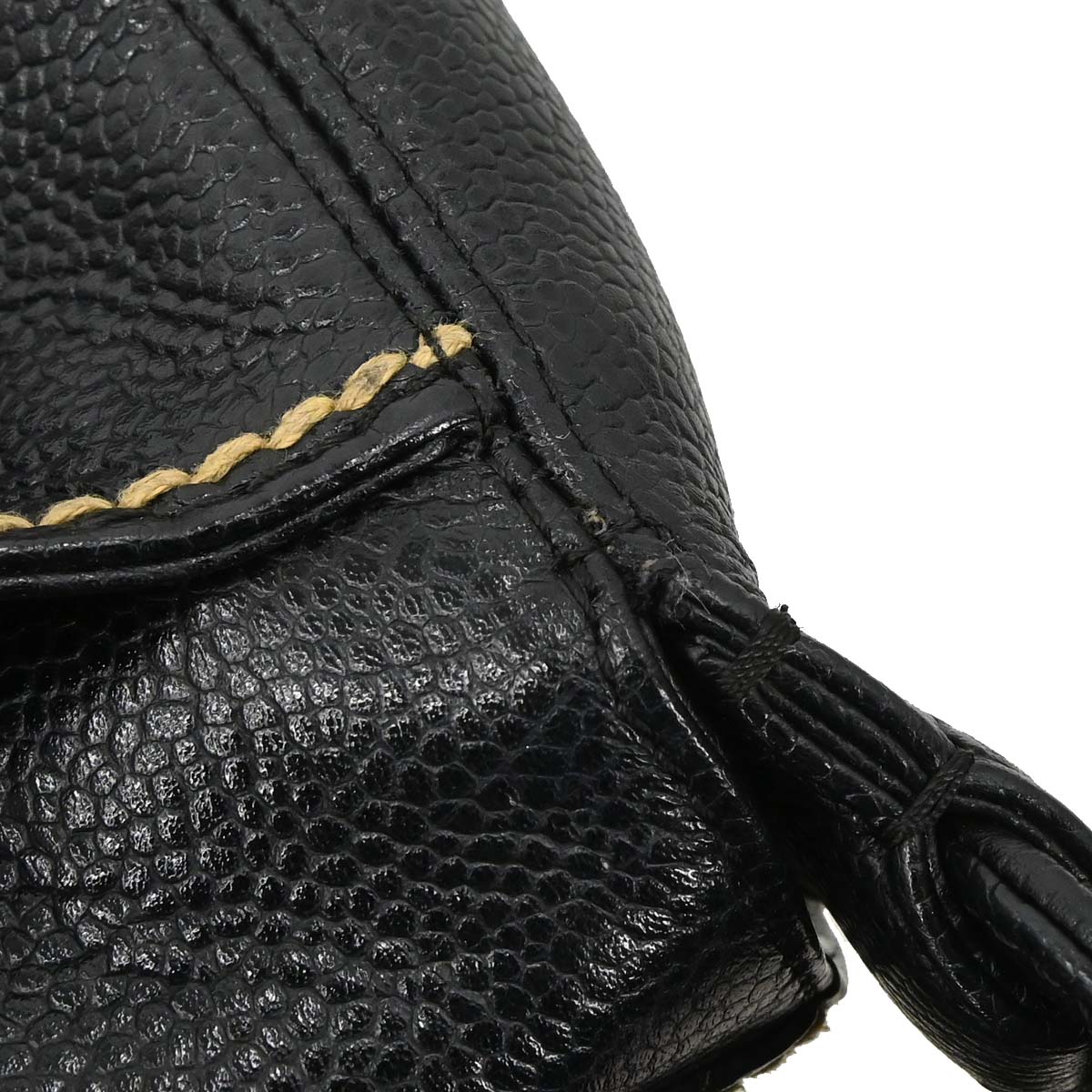 Chanel 2005-2006 Black Caviar Skin Wild Stitch Handbag