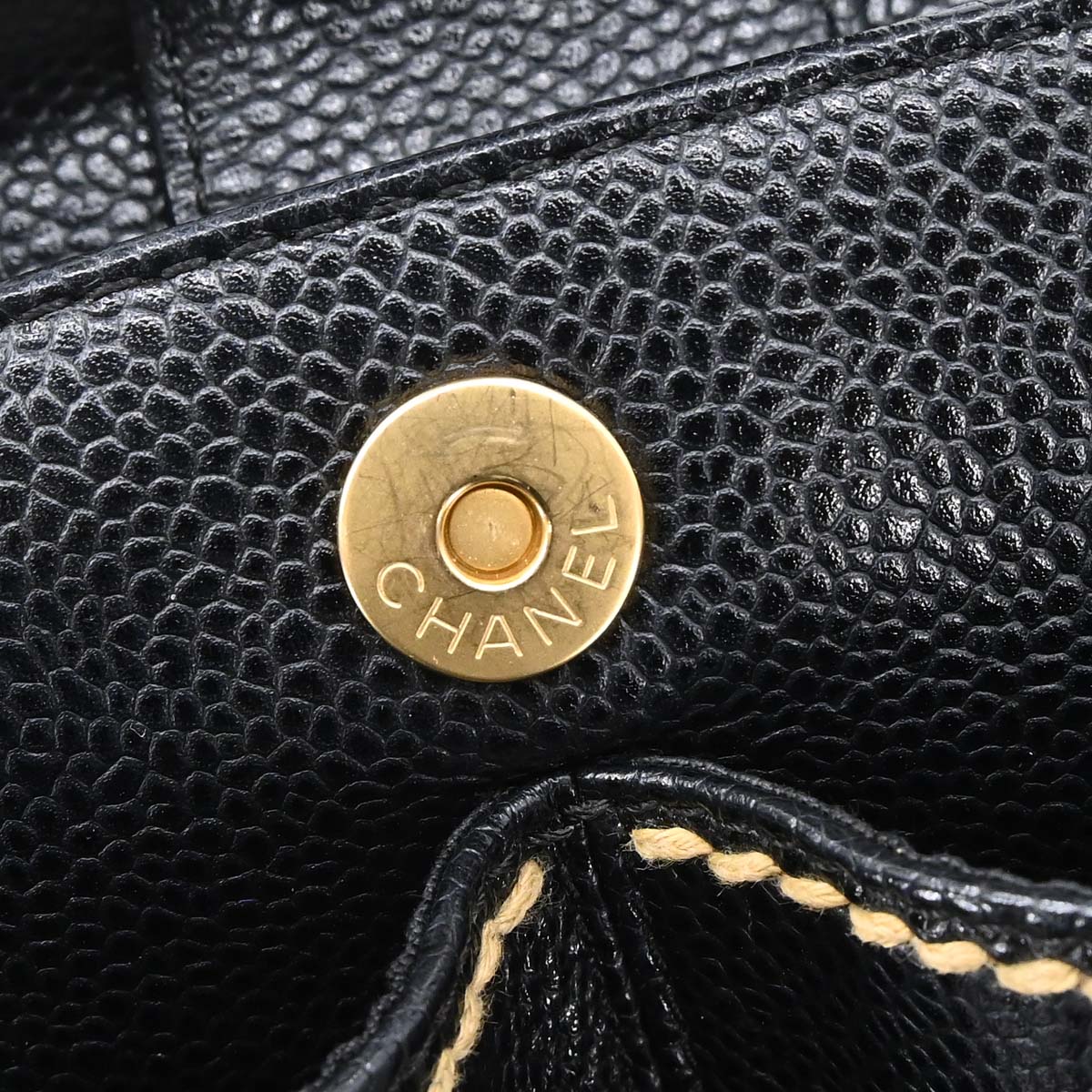 Chanel 2005-2006 Black Caviar Skin Wild Stitch Handbag