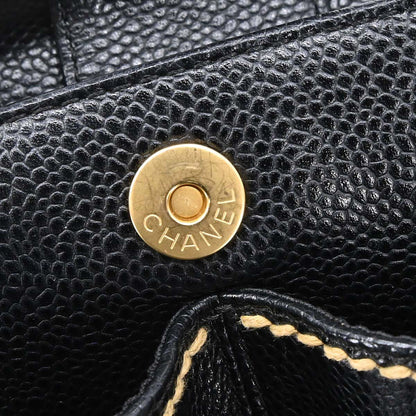 Chanel 2005-2006 Black Caviar Skin Wild Stitch Handbag