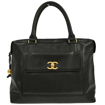 Chanel 1994-1996 Black Caviar Skin Handbag